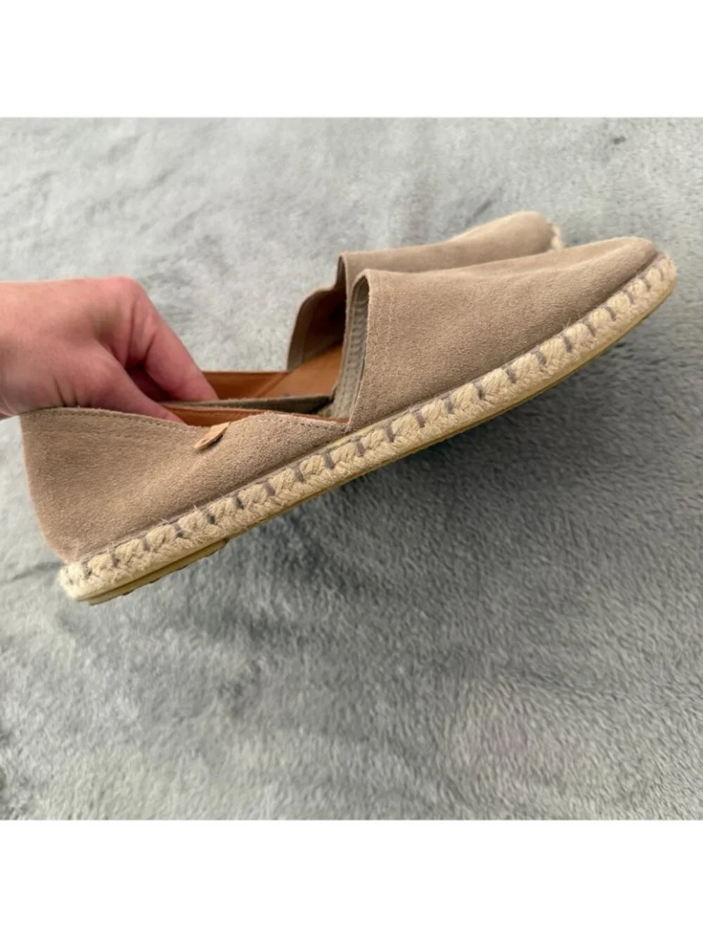Verbenas Suede Carmen Espadrille Shoes Slip On Beige Womens 40 US 9